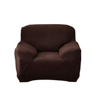 Monba Thick Sofa Covers 1 2 3 4 Seater Jacquard Sofa Slipcover Easy Fit Knitting Polyester Spandex Fabric Stretch All Seasons Couch Protector(1 Seater:90-140cm,Coffee)