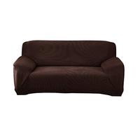 Monba Thick Sofa Covers 1 2 3 4 Seater Jacquard Sofa Slipcover Easy Fit Knitting Polyester Spandex Fabric Stretch All Seasons Couch Protector(2 Seater:140-185cm,Coffee)