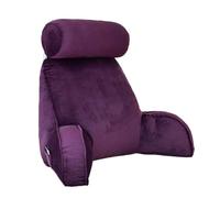 Monbaer Reading Pillow Bed Rest - Cuddle Cushion with Back Support, Lumbar Support Cushion, Removable Cover & Storage Pocket for Kids Adults - Relax Read Game Work in Bed or Sofa (Dark Purple)