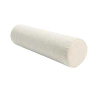 Monbaer Round Cervical Roll Bolster Pillow with Removable & Washable Linen Cover, Round Pillow for Lower Back, Knees,Legs & Neck Support, Massage and Yoga Foam Cushion (40x12cm,Beige)