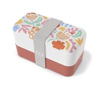 monbento - Bento Box Adult Original Graphic Papercut Made in France - 2 Leakproof Compartments - Stackable Lunch Box Perfect for Work/Picnic/Sports - BPA Free Containers for Food - Flower Patterns