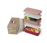 monbento - Bento Box Adult Original Pink/Magenta Made in France - 2 Leakproof Compartments - Stackable Lunch Box Perfect for Work/Picnic/Sports - BPA Free Food Containers - Pink Shades