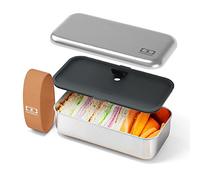 monbento - Bento Stainless Steel MB Sense Canyon - Metal Lunch Box for Work/School/Meal Prep with Leak Proof Lid - Ovenproof and Microwavable - Dishwasher/Freezer Safe - BPA Free - Food Safe - Grey