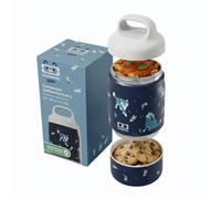 monbento - Handy Kids Insulated Lunch Box - 500ml - 2-Tier Stainless Steel Bento - Keeps Food Hot & Cold - BPA-Free - Ideal for School & Outings - Blue Koala