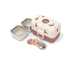 monbento - Kids Lunch Box MB Tresor Fox - Cute Bento Box with 3 Compartments - Ideal for Lunches or Snacks at School/Park - BPA Free - Food Grade Safe - Pink