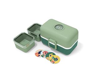 monbento - Kids Lunch Box MB Tresor Green Forest - Cute Bento Box with 3 Compartments - Ideal for Lunches or Snacks at School/Park - BPA Free - Food Grade Safe - Green