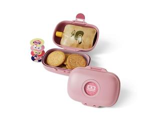 MONBENTO - Kids Snack Box MB Gram Blush - Snack Box for Boys & Girls - Ideal for Lunches or Snacks at School/Park - BPA Free - Food Grade Safe - Pink