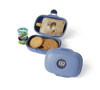 MONBENTO - Kids Snack Box MB Gram Infinity - Snack Box for Boys & Girls - Ideal for Lunches or Snacks at School/Park - BPA Free - Food Grade Safe - Blue