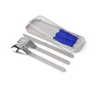 MONBENTO - MB Slim Box Stainless Steel Cutlery Set for Lunch Box MB Original MB Sense MB Square MB Foodie - Blue - Trio Knife - 3 Pieces Fork Spoon Knife - Perfect for Outdoor Lunch