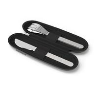 MONBENTO - MB Slim Nest Trio Knife Black Cutlery Set for 1 - Reusable Cutlery Set with Case - Travel Cutlery Case Perfect for Eating at The Office/Picnic - Stainless Steel Fork Spoon and Knife