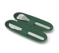 MONBENTO - MB Slim Nest Trio Knife Green Cutlery Set for Lunch Box - Reusable Cutlery Set with Case - to Go Cutlery Perfect for Eating at The Office/Picnic - Reusable Fork Spoon and Knife