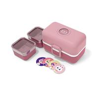 monbento - MB Tresor Pink Blush bento Lunch Box for Kids - 3 Compartment for School Lunch and Snack Packing - BPA Free & Food Grade Safe Food containers