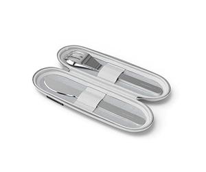 MONBENTO - Nomad Cutlery Set with Case for Lunch Box MB Slim Nest Coton - 3 Pieces Fork Knife Spoon - Flatware Set for Work/School Lunch Packing - Stainless Steel - Grey