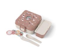 monbento - Snacky Cinnamon Fox Sandwich Box for Kids - Sturdy Kids Lunch Box for a Whole Sandwich - Fork & Spoon Included - Customizable Snack Box Container - Perfect for Picnics - BPA Free - Fox