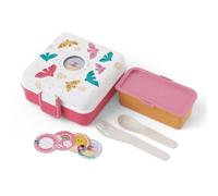 monbento - Snacky Pink Birds Sandwich Box for Kids - Kids Lunch Box that Holds a Whole Sandwich - Fork & Spoon Included - Customizable Snack Box Container - Perfect for Picnics - BPA Free - Birds