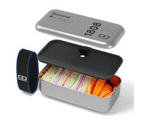 MONBENTO - Stainless Steel Bento Box MB Sense Beyond - Metal Lunch box for Work/Meal Prep/Outdoor/Hiking - Leakproof - Ovenproof - Microwavable- Dishwasher & Freezer Safe - Food Grade - Black and Blue