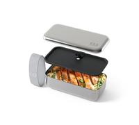 monbento - Stainless Steel Bento Box Sense Grey Coton - Metal Lunch Box for Work/Meal Prep/Picnics - Leakproof Food Container - Ovenproof - Microwavable - Dishwasher & Freezer Safe - Food Grade