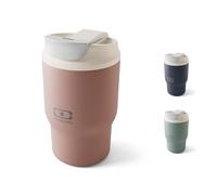 MONBENTO - Travel Mug S Pink Moka Insulated Coffee Mug - 360 ml Tumbler with Straw and Lid - Keeps Drinks Hot/Cold - Dual-Opening Lid Stainless Steel Bottle - Perfect for Iced or Warm Coffee/Tea