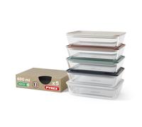 monbento x Pyrex - Set of 5 MB Prep Glass Storage Containers - 5 x 600ml - Airtight borosilicate glass containers, batch cooking, made in France, oven and microwave safe, BPA-free