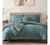Monbix Comforter King Size, 7-Piece Bed in a Bag Bedding Sets Peacock Blue, All Seasons Lightweight & Fluffy Bed Set King - with Comforter, Sheets, Pillowcases & Shams (Dark Green, King, 102"x90")