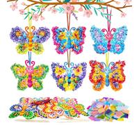 MONCAP 12pcs Butterfly Craft Set for Kid Creative Poke Art Toy - Make Your Own Poking Art Crafts for 4-12 Years Girls Daughter Granddaughter Christmas Birthday Gifts