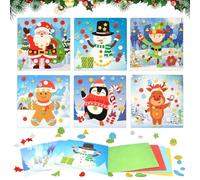 MONCAP 12Pcs Christmas Foam Crafts for Kids Snowman Elf Santa Penguin Gingerbread Man Reindeer Foam Stickers DIY Art and Craft for Children Winter Themed Xmas Party Decoration