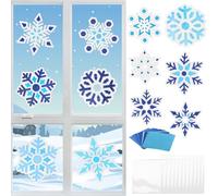 MONCAP 12Pcs Snowflake Stained Glass Decoration Christmas Art and Craft Kits for Kids, Winter Themed Snowflake Papercraft Window Classroom Xmas Party Decor