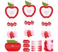 MONCAP Teacher Appreciation Gift Pack of 6 Best Teacher Ever Dream Catchers Create Your Own Apple Shaped Dreamcatcher Craft Kit Novelty Daycare Teacher Gift DIY Art Craft Gift for Teacher