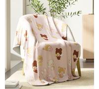 Monchhichi Monkey Kawaii Bedding Throw - Soft Plush Cozy Nostalgic Character Blanket with Bunny & Bear Design, 50 in x 70 in, (Officially Licensed Product) by Franco Collectibles