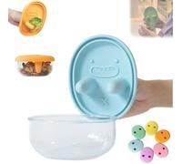 Monchi No-Mess Snack-Box, Snack-Anywhere, The Snap-Tight Seal Locks, Utensil and Meal Companion,Blue
