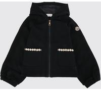 MONCLER Boy's Hooded Cotton Zip-Up Sweatshirt with Embroidered Details - Size: 12 - female
