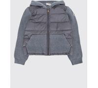 MONCLER Boy's Hooded Padded Cardigan with Quilted Nylon Panel - Size: 10 - male