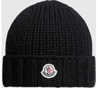 MONCLER Boy's Virgin Wool Beanie with Logo Patch and Turn-Up Cuff - Size: S - unisex