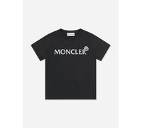 Moncler Enfant Boys Cotton Logo T-Shirt in Black - Black - 12 Yrs