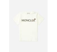 Moncler Enfant Boys Cotton Logo T-Shirt in Ivory - Ivory - 8 Yrs