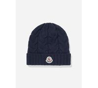 Moncler Enfant Boys Wool Knit Beanie Hat in Navy - Blue - L (8 - 10 Yrs)