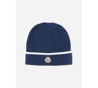 Moncler Enfant Kids Cable Knit Beanie Hat in Navy - Blue - S 4 - 6 Yrs