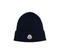 Moncler Enfant logo-patch beanie hat - Blue S-M-L