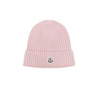 Moncler Enfant logo-patch ribbed beanie - Pink S-M-L