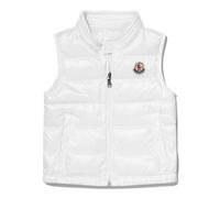 Moncler Enfant logo-patch zip-up padded gilet - White 6-9 mths
