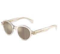 Moncler ME6003 RONDOSA 30035A Unisex Sunglasses Acetate White Brown Round Mirror