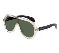 Moncler Unisex Sunglass ME6021U Sunsette - Frame color: Transparent Butter, Lens color: Solid Dark Green