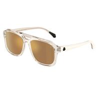 Moncler ME6024 VANTOS 30032T Unisex Sunglasses Acetate White Brown Pillow Polarized Mirrored