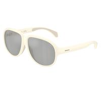 Moncler ME8001 HALCYONNE 50028V Unisex Sunglasses Injected White Grey Pilot Mirror