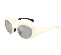 Moncler ME8005 FUTURO 50028V Unisex Sunglasses Injected White Grey Round Mirror