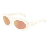 Moncler ME8015U RAMILLON 50367J Unisex Sunglasses Injected White Brown Round Mirror