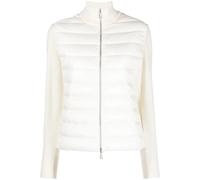 Moncler quilted knit-panel zip-up jacket - White XS-S-M-L