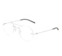 Moncler Unisex Moncler ME1003 1004 Optical frames Steel Silver Transparent Geometric Normal