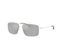 Moncler Unisex Sunglass Doppler - Frame color: Matte Silver, Lens color: Blue Mirror Silver