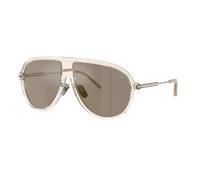 Moncler Unisex Sunglass ME6009 GLYDE - Frame color: Transparent Shiny Butter, Lens color: Mirror Brown Gold